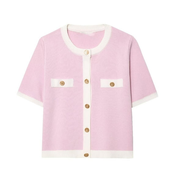 Short Sleeve Sweater For Women Sevevn Women's Cropped Sweater Old Money Clothes Short Sleeve Lightweight Sweater Fall Trendy Knit Top