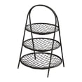 thumbnail image 2 of Cesta de frutas organizadora de encimera multiusos decoración cesta de hierro de pie para frutas Negro de 3 niveles, 2 of 9