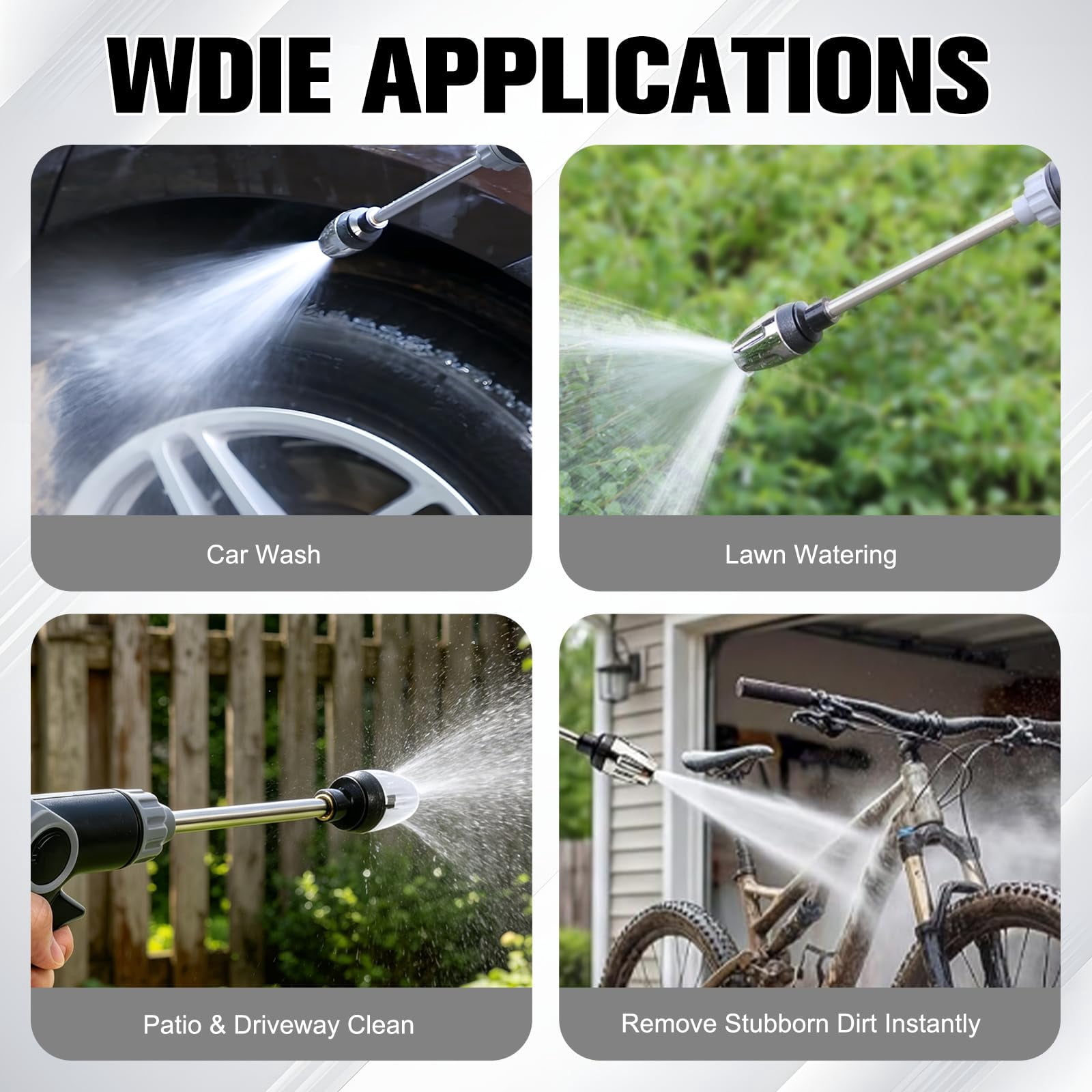 Turn Any Hose into a High Pressure Water Cleaning Jet, New Multi Function Lawn & Garden Watering Sprayer, Heavy Duty Garden Hose Nozzle, Spray Nozzles for Cleaning Yard Patio Car