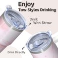 thumbnail image 4 of Double Wall 20oz Geometric Pattern Tumbler with Handle, Stainless Steel Insulated Travel Coffee Mug Leak Proof Design, 4 of 5