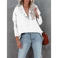 thumbnail image 3 of ONLYSHE Womens Oversized Sweatshirts Hoodies Fleece Button Neck Hooded Tops Casual Pullover Tunics Winter Outfits, 3 of 6