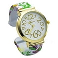 thumbnail image 2 of Blekon Collections Analog Quartz Women's Casual 40mm Case Big Face Floral Design Cuff Bangle Watch, 2 of 5
