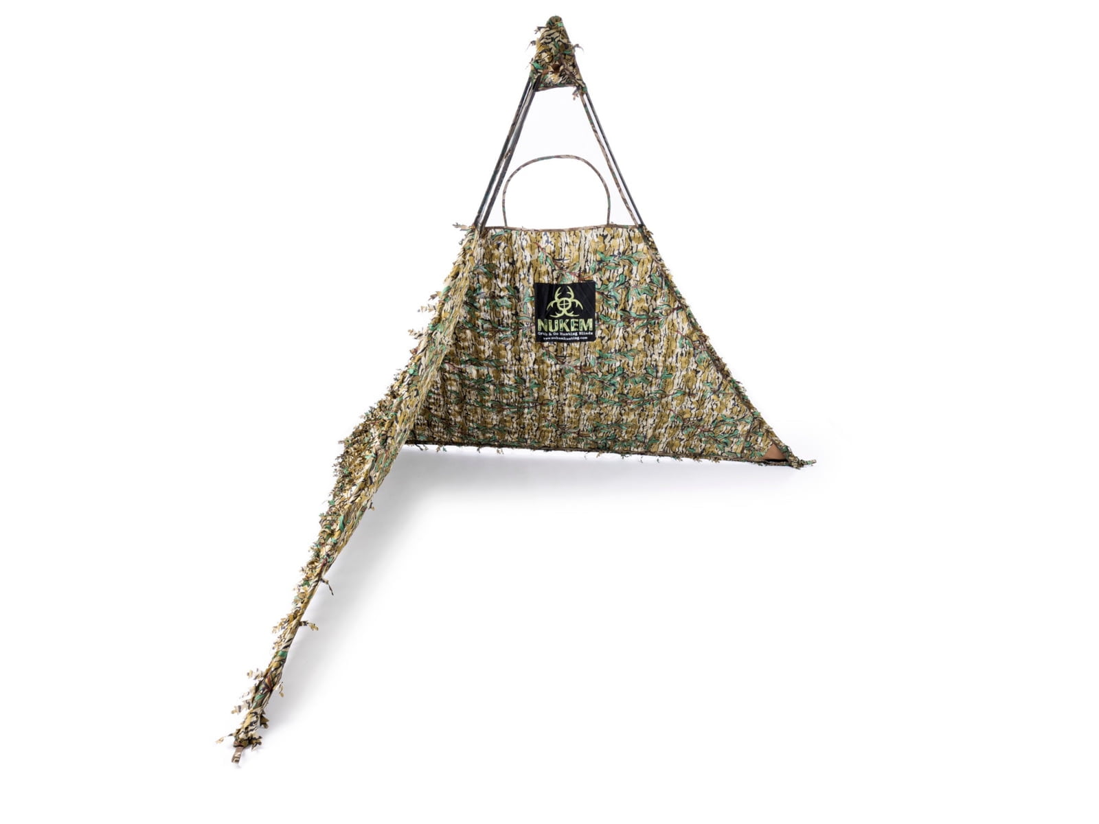 Nukem Grab & Go Hunting Ground Blind - Mossy Oak Green Leaf 3D Leafy - Lightweight Stake-Free Pop up Turkey & Deer Blind (X-Large)