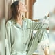 thumbnail image 2 of Hiloc-Pijama de satén con plumas para mujer, un solo pecho con pantalones de ropa de dormir, traje de casa con bolsillo, 2022, 2 of 4