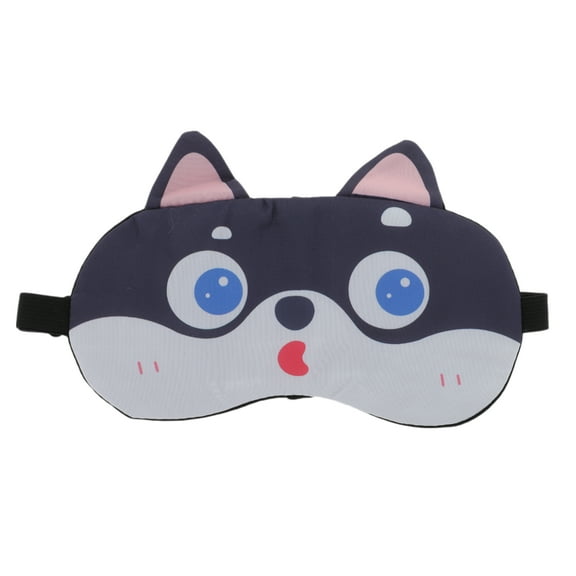 Unique Bargains 1 Pc Portable Husky Sleep Mask for Hotel Black Polyester Cotton