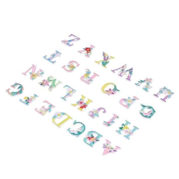26 parches de letras, combinaciones DIY, parche bordado, planchado fácil, parches de letras suaves y amigables con la piel para bufanda y sombrero