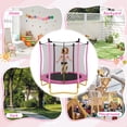 thumbnail image 5 of Trampoline with Basketball Hoop for Kids, SEGMART 65" Indoor Outdoor Toddler Trampoline with Enclosure, Indoor Outdoor Kids Trampoline with Basketball, Small Round Trampoline for Boys Girls, 5 of 10