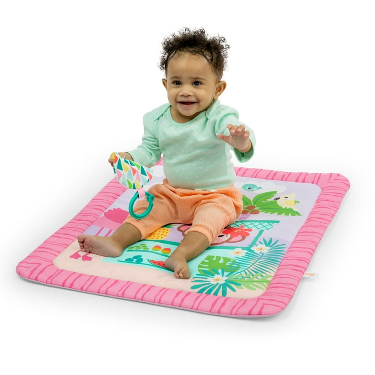 Bright Starts Pink Palms Tiki Baby Activity Gym Tummy Time Mat