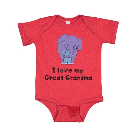 

Inktastic I Love My Great Grandma Elephant Gift Baby Boy Bodysuit
