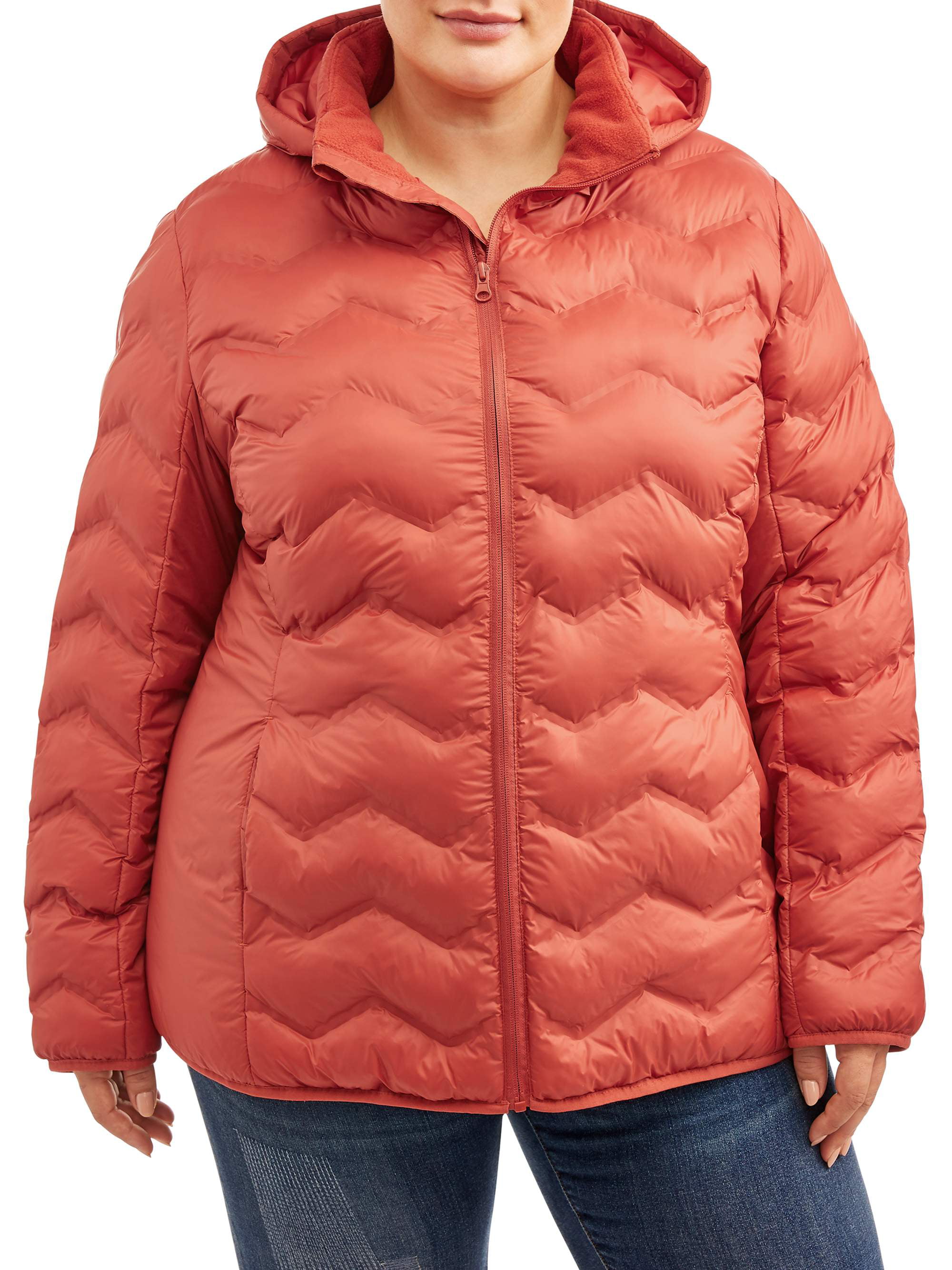 Plus Size Puffer Coat with Hood 