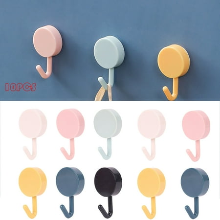 

Wall Round Hooks No Perforation ABS Strong Stable Self Round Hooks Non Marking For Kitchen Bathroom For Storing Scattered Items Small Hanging Laundry Bag 12