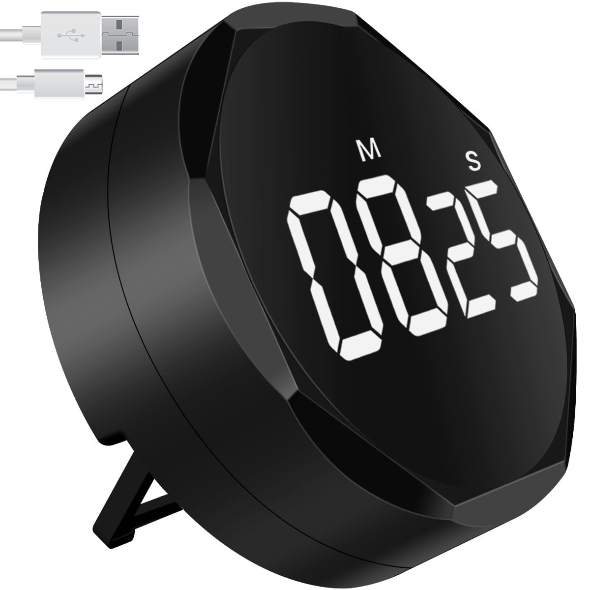 verlacoda Digital Kitchen Timer Magnetic Countdown Timer 2 Level Volume  Adjustable USB Charging Kitchen Timers Reusable Rotary Digital Timer for  Cooking Shower Study Teachers 