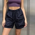 thumbnail image 4 of Women's Quick Dry Cargo Shorts, Elastic Waist Drawstring Hiking Shorts with Multi-Pockets, Lightweight and Breathable for Outdoor Activities and Casual Wear Black XL, 4 of 7