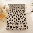 thumbnail image 5 of Manfei Cartoon Cute Bow Bed Sheets,Brown Leopard Print Full Size Sheets,4pcs,1 Flat Sheet,1 Fitted Sheet and 2 Pillowcases, 5 of 6