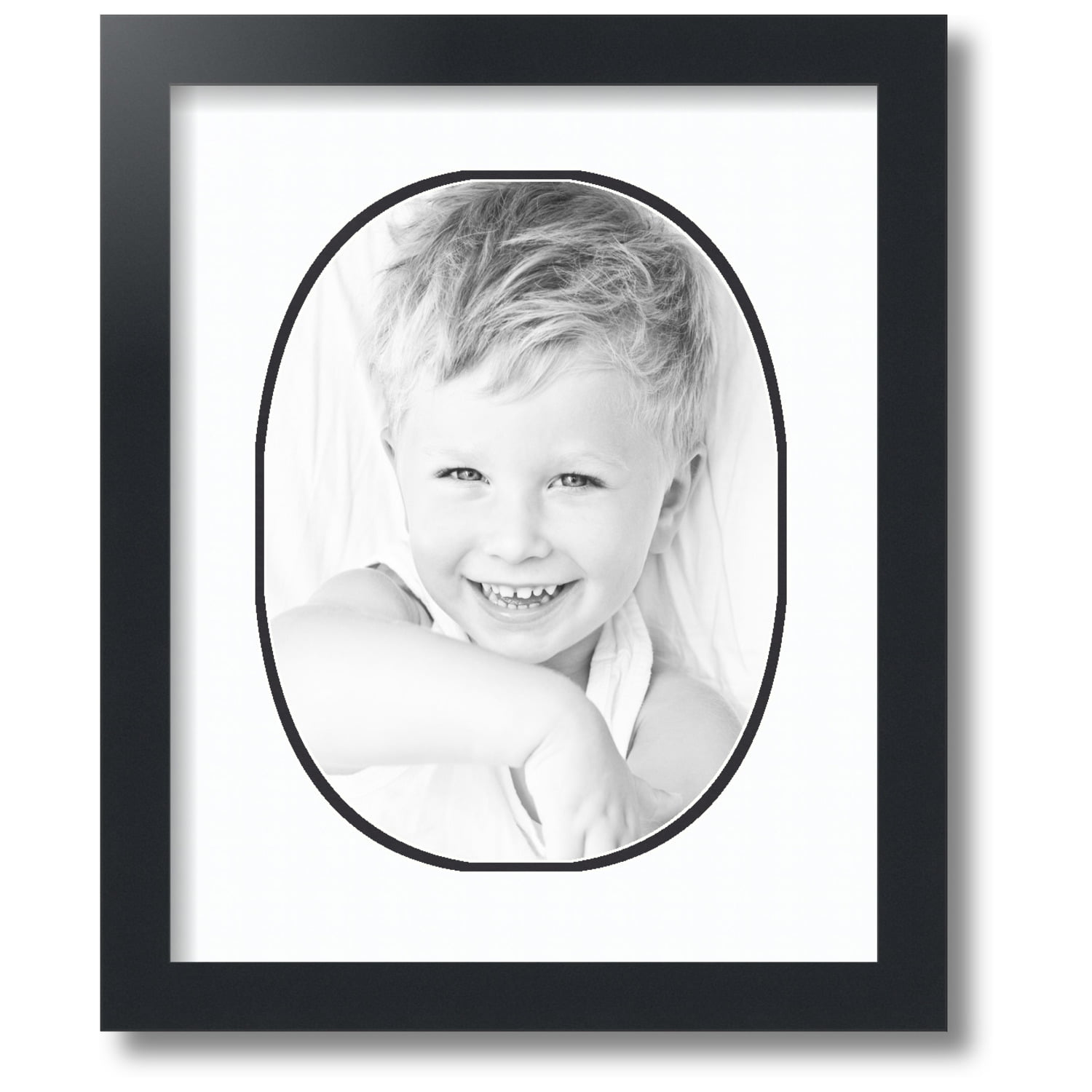 ArtToFrames Matted 7x9 Black Picture Frame with 2" Double Mat 3x5 Opening 
