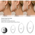 thumbnail image 4 of CFIOZYOS Silver Hoop Earrings for Women Hypoallergenic 925 Sterling Silver Post Hoop Earrings Lightweight Large Hoops Earring Thick Twisted Silver Hoops 30/40/50MM, 4 of 12
