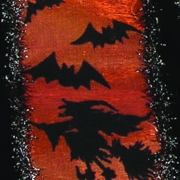 The Ribbon People Sheer Orange "Witch" and Bats Wired Craft Ribbon 2.5" x 20 Yards