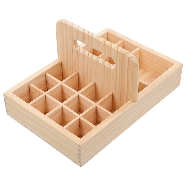 Shisuyan 1Pc Essential Oil Bottle Stand Essential Oil Organizer Display Storage Box (Wood)