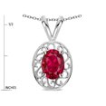 thumbnail image 3 of Star K � Vintage Style Filigree Oval 6x4mm Created Ruby Pendant Necklace, 3 of 9