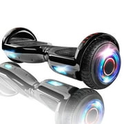 XPRIT 6.5" Chrome Black Hoverboard UL2272 certified with Wireless Speaker, Two - Wheel Hover Boards with LED lights for Kids and Adult