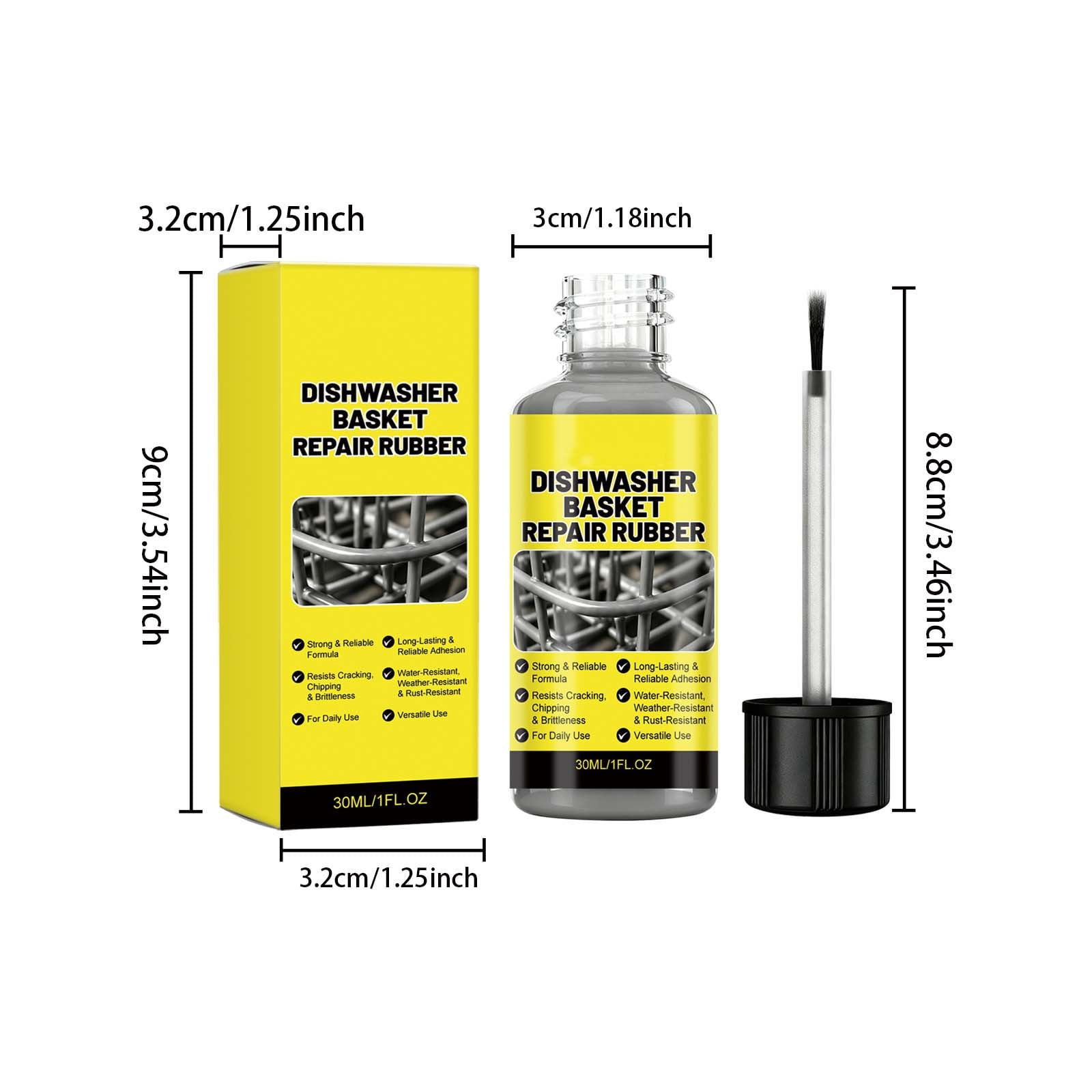 Seyotauo Dishwasher Basket Repair Rubber Coating Paint, Gray Anti Rust Chip Touch Up Refinish Paint Maintenance Kit, for Dishwasher Rack Prongs Anti Scratch Water Resistant Household Kitchen Repair
