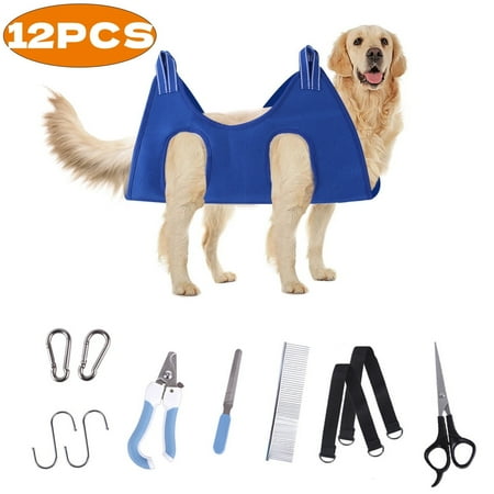 Dog Grooming Hammock Pet Grooming Sling Helper for Large Dogs with Nail Clippers Trimmers and Grooming Scissors - Cat Grooming Hammock - Dog Sling for Nail Clipping M Size