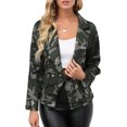 thumbnail image 1 of Chaqueta de mujeres, Chaqueta casual de manga larga con solapa con muescas y estampado de mujer Abanopi Ejercito verde/Grande, 1 of 7