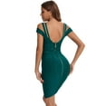 thumbnail image 4 of BEAUKEY Women's Hot Sexy V-neck Bandage Dresses Double Straps Party Elastic Bodycon Green Vestidos XS, 4 of 6
