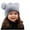 Gray, variant on HAiming Baby Newborn Girls Winter Knit Hat Double Pom Pom Solid Color Cute Cozy Cuffed Cap for Cold Weather