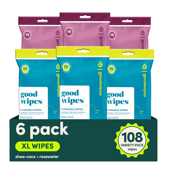 Toallitas desechables Goodwipes extra grandes, 108 unidades (6 paquetes)