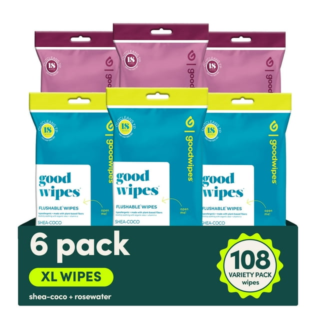 Toallitas desechables Goodwipes extra grandes, 108 unidades (6 paquetes)