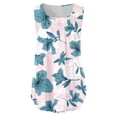 thumbnail image 2 of Gibobby Camiseta sin mangas con estampado floral y cuello en V con botón simple informal de verano para mujer(Rosa,CH), 2 of 3