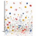 thumbnail image 2 of Blue Flowers Wall Art Painting on Canvas, Pink Watercolor Botanical Garden Floral Canvas Art Home Prints Wall Art Framed Modern Artwork for Living Room Bedroom Wall Decor 20x20in, 2 of 9