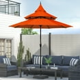 thumbnail image 2 of Maypex Outdoor Patio Umbrella 9 Ft Pagoda with Crank, No Tilt, Orange, 2 of 6