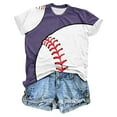 thumbnail image 1 of Hvobtty T-Shirt Décontracté à Col Rond pour Femmes à Manches Courtes, T-Shirt Décontracté à Col Rond Imprimé de Baseball pour Femmes à Manches Courtes, 1 of 4