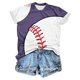 thumbnail image 1 of Tops de Ajuste Suelto para las Mujeres Sudadera Casual Impresa Manga Corta Cuello Redondo Superior, Poliéster, 1 of 3