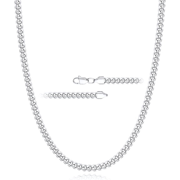 APSVO S925 Sterling Silver Plated Chains for Men Women 3mm/5mm/8mm Cuban Necklace Birthday Graduation Fathers Day Jewelry Gifts Teen Dad Husband Boyfriend Him Adults Ideas 16/18/20/22/24/26/28 Inch
