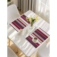 thumbnail image 5 of Rose Red Purple Stripes Placemats Set of 4, Farmhouse Colorful Abstract Lines Placemats for Dining Table, Place Mats for Kitchen Tabletop, Waterproof Wipeable Dining Table Mats Set, 5 of 9