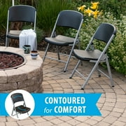 Lifetime Classic Folding Chair, Indoor/Outdoor Commercial Grade, Black, Adult Sized, Set of 4 (80407)