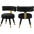 thumbnail image 1 of Meridian Furniture Fitzroy Black Velvet Dining Chair (Set of 2), 1 of 9