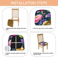 thumbnail image 4 of Colorful Floral Pattern Seat Covers for Dining Room Chairs Set Of 6,Stretch Printed Washable Chair Seat Cover with Elastic Ties and Button,Removable Waterproof Couch Cushion Covers, 4 of 6