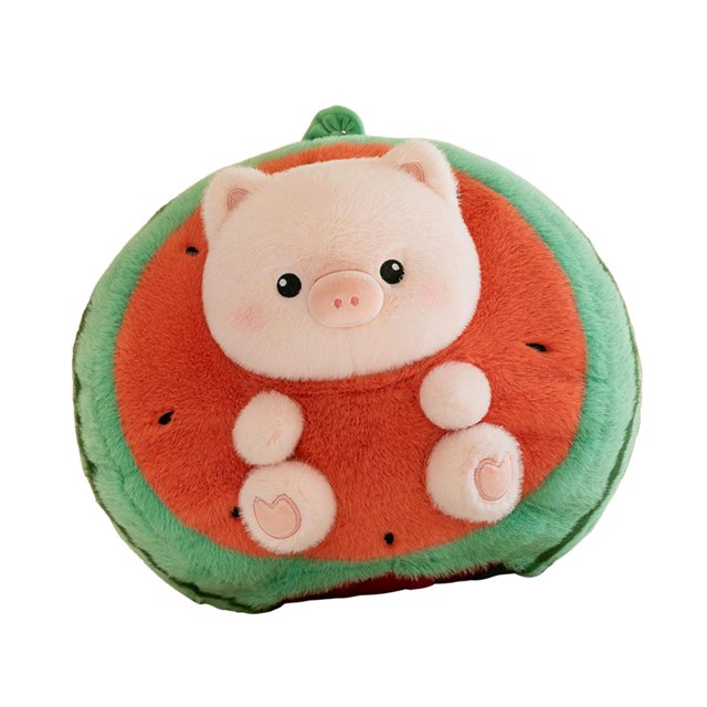 Cerdo de sandía de peluche, juguete de peluche, muñeco de animal de fruta, lindo y práctico accesorio fotográfico, decoración de fiesta cómoda para