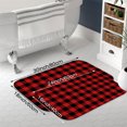 thumbnail image 5 of Black Red Checked 16x24 Flannel Bath Mat for Bathroom, Anti-Slip Backing Soft Bathroom Rug, Washable Water Absorbent Mat, 5 of 9
