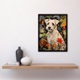 thumbnail image 2 of White Cream Border Terrier On Elegant Floral Backdrop William Morris Style Jungle Flowers Artwork Art Print Framed Poster Wall Decor 12x16 inch, 2 of 5