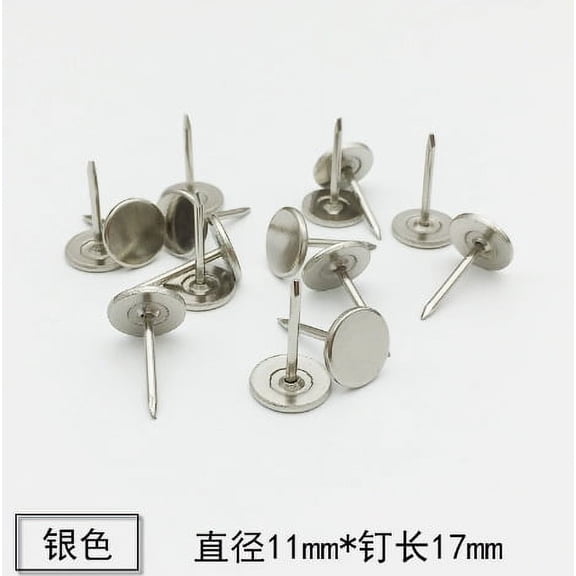 OFFIGAM 150Pcs Easy Install Silver Flat Head Thumb Tacks Decorative Push Pins for Wood