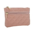 thumbnail image 2 of Unique Bargains 1 Pc Coin Purse Wallet Argyle Two Zippers Coin Purse Pouch Pink, 2 of 5
