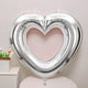 thumbnail image 5 of Globo de corazón hueco grande de 83 cm | Decoración de fiesta de papel de aluminio | Rojo brillante, rosa, dorado y plateado | Cadena de globos conectable | Accesorio fotográfico para cumpleaños y, 5 of 6