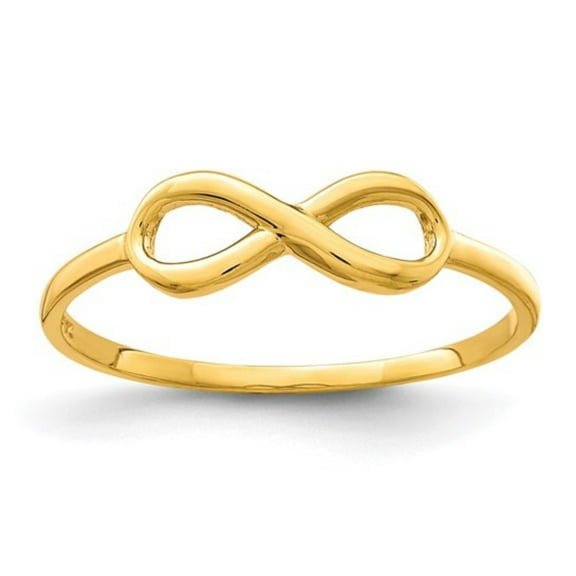 10K Yellow Gold Infinity Ring For Women- 10K Yellow Gold Infinity Ring For Her
