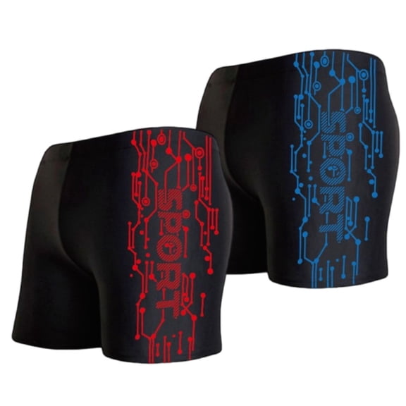 Bovxnpu Men's Swim Trunks Men's Sport Print 5-Inch Quickly-Dry Waterproof Boxers Swimwear (Men's or Men's Big & Tall)