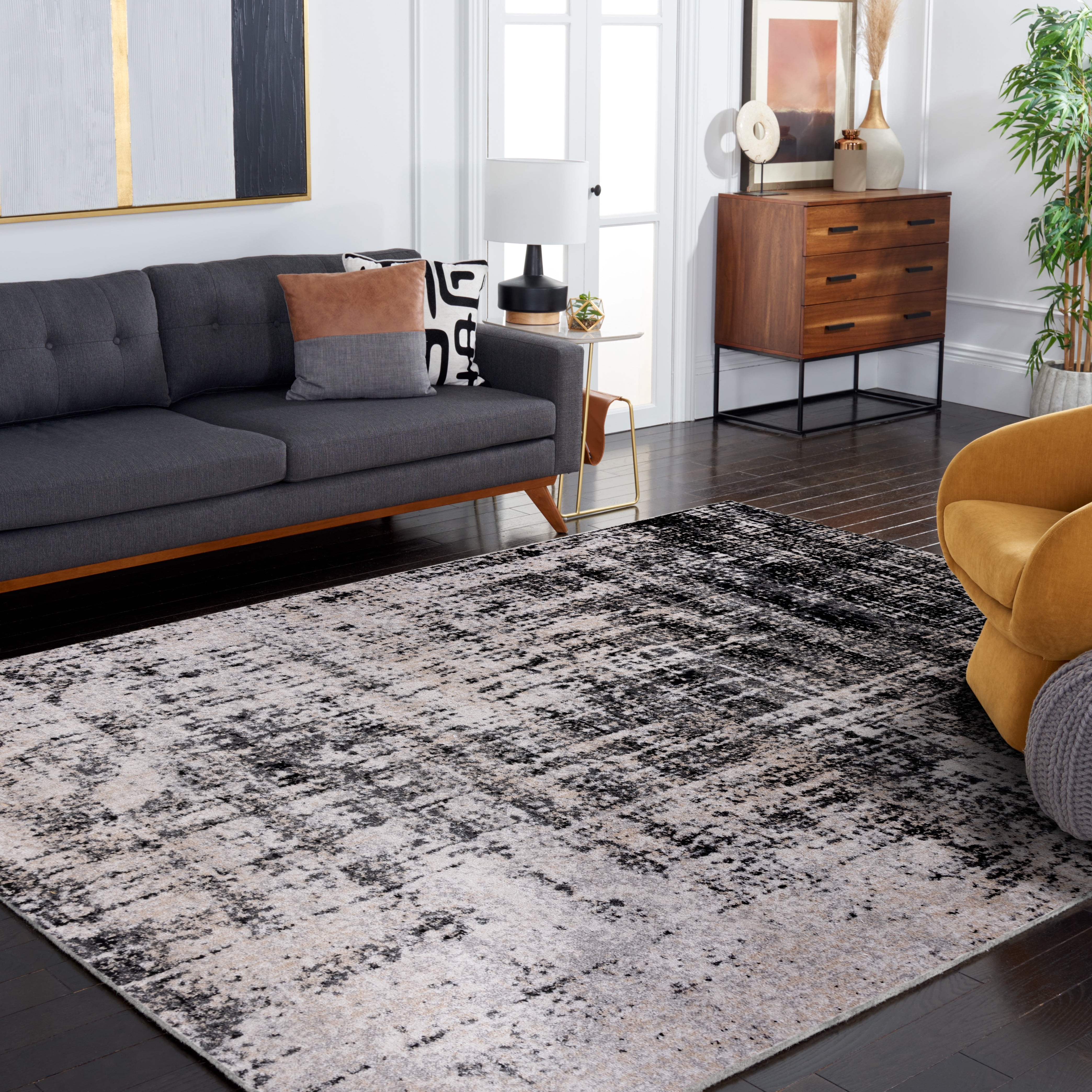 Safavieh Adirondack Boniface Distressed Area Rug, Silver/Black, 11' x 15'